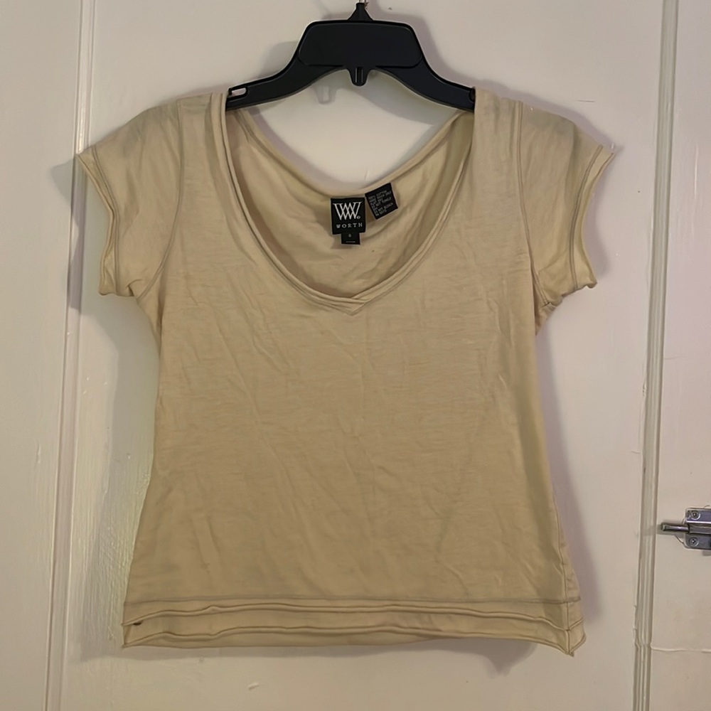 Tan cropped Tee size S